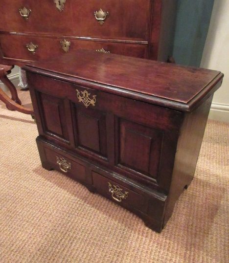 Superb George II Period Oak Two Panel Coffer Bach