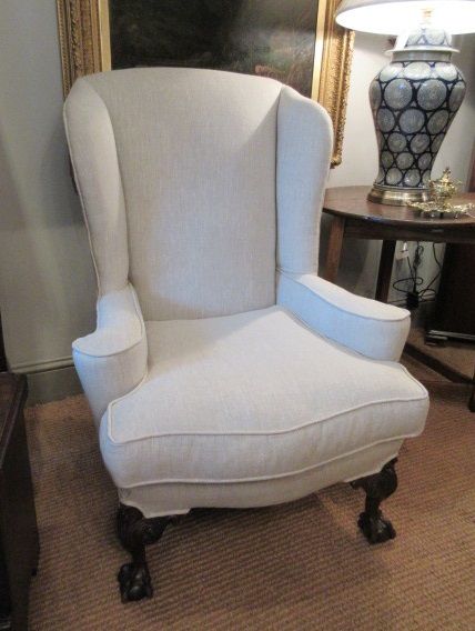 Mid Victorian Upholstered Wing Back Armchair