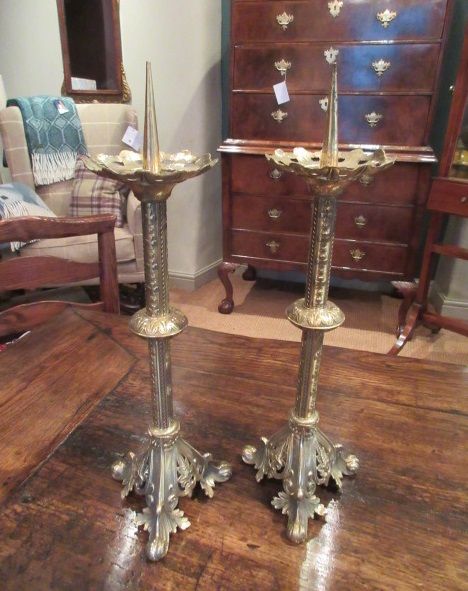 Pair Early Victorian 'Pricket' Church Candlesticks