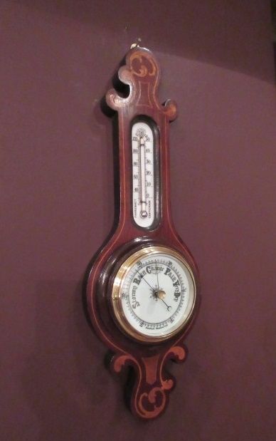 Art Nouveau Period Sheraton Inlaid Banjo Barometer