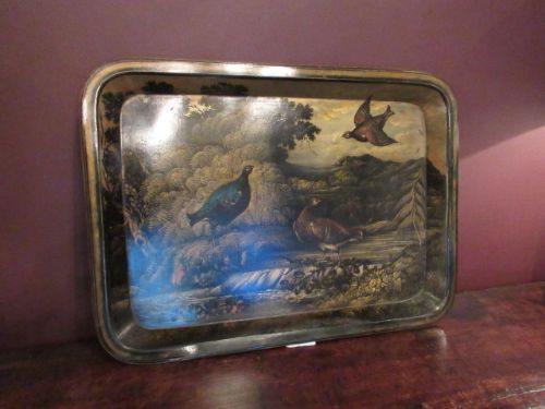 Early Victorian Hand Painted Paper Mache Tray