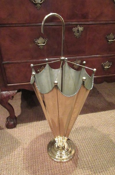 Edwardian Period Brass Open Umbrella Stand