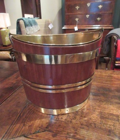 George III Period Brass Bound Peat Bucket
