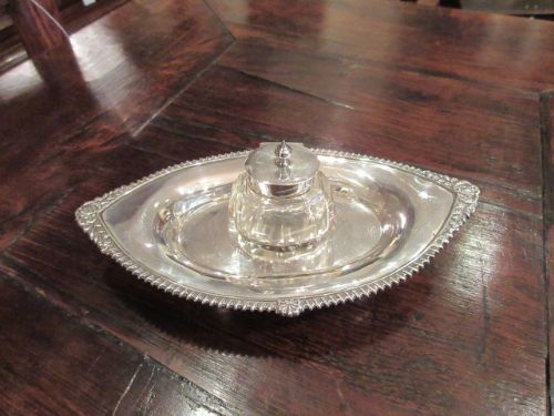 Edwardian Period Solid Silver Inkstand