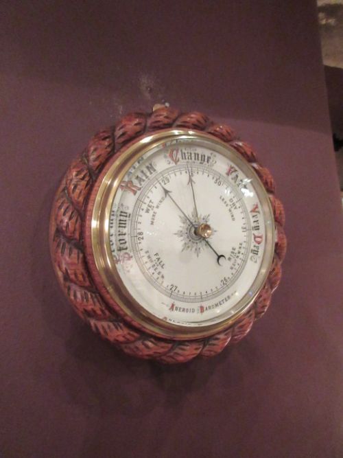 Large Mid Victorian Polished Oak Ship's Barometer