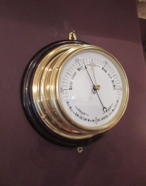 Victorian Brass Bulkhead Marine Barometer