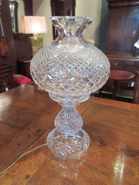 Superb Edwardian Period Crystal Cut Glass Lamp