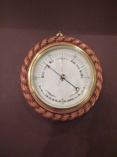 Mid Victorian Polished Oak Ship's Barometer