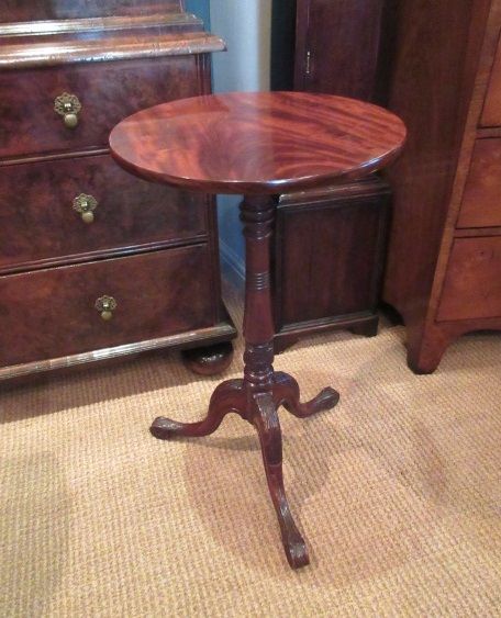 Early Victorian Figured Mahogany Lamp Table