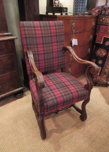 Late 19th Century Polished Oak Open Armchair