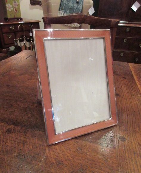 Large Art Deco Period Silver & Enamel Photo Frame