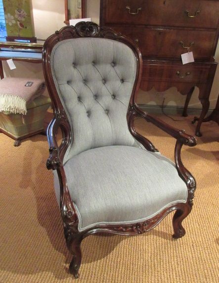 Superb Early Victorian Rosewood Open Armchair