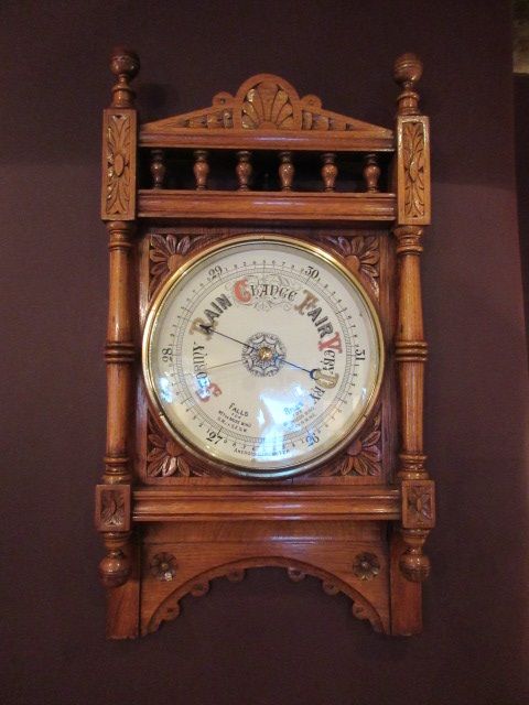 Superb Victorian Polished Oak Hall Barometer