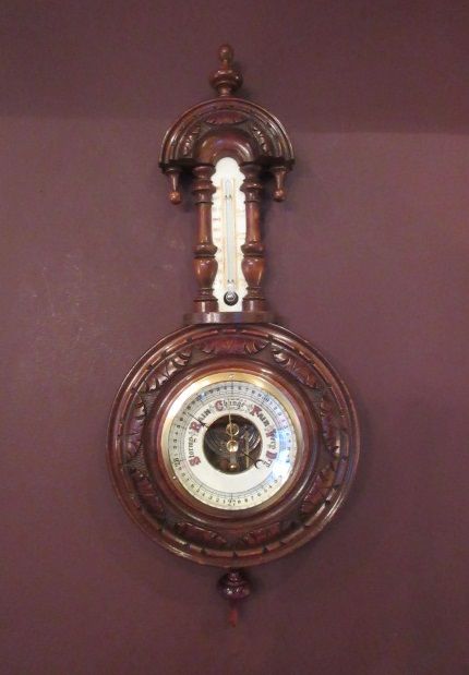 Small Victorian Walnut 'Pendant' Banjo Barometer