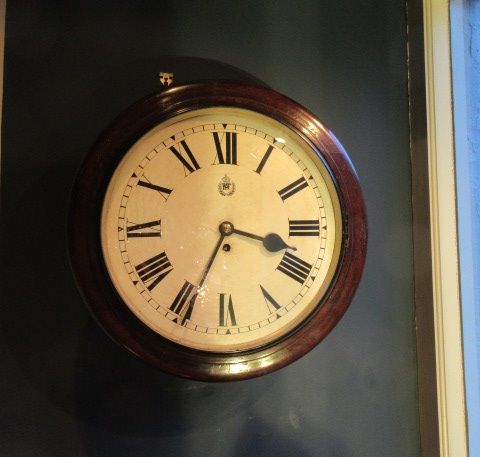 Genuine Ex Raf Mahogany 14" Dial Fusee Wall Clock