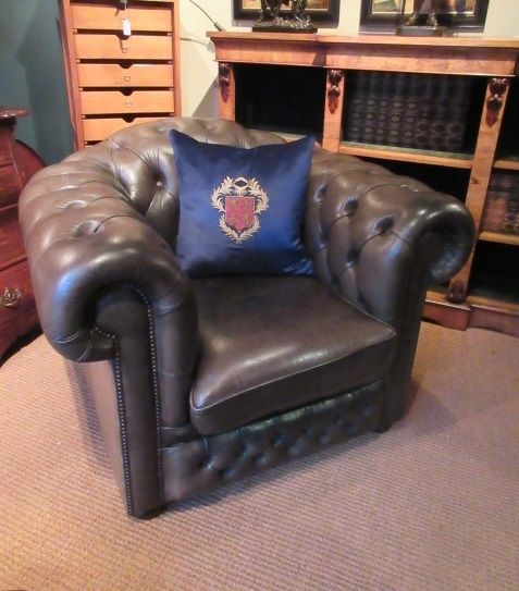 Superb 1930'S Leather Chesterfield Club Armchair