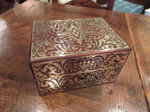 Fine Early Victorian Rosewood Brass Inlaid Jewel Box