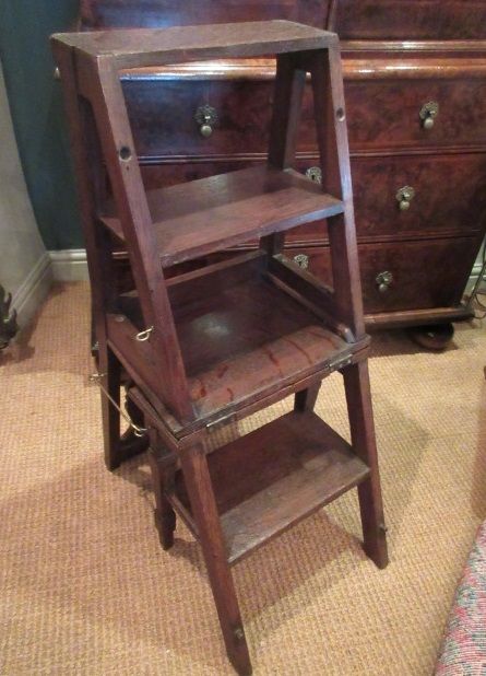 Set of Arts & Crafts Folding Library Steps
