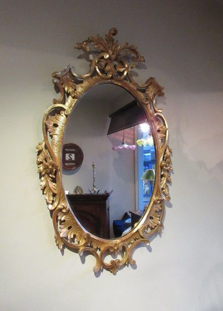 Mid Victorian Timber Gilt Florentine Wall Mirror