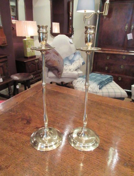 Pair of 19th Century Brass Taper Candlesticks