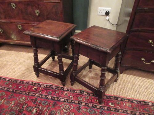 Pair of George III Period Fruitwood Joint Stools