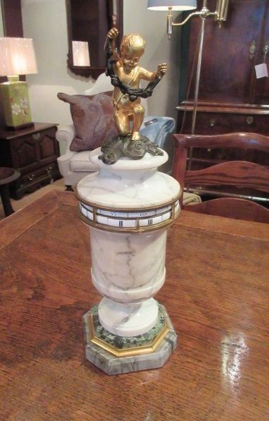 Superb Rare 19th Century Marble Rotating Clock