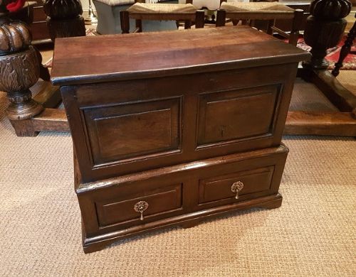 George III Period Oak Two Panel Coffer Bach