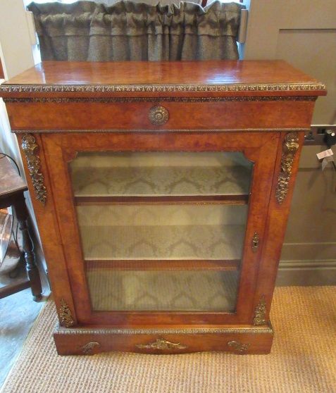 Superb Mid Victorian Burr Walnut Pier Cabinet