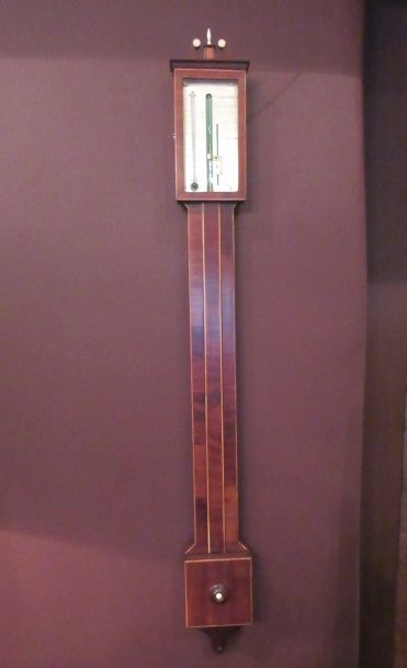 Fine Regency Period Fruitwood Inlaid Stick Barometer