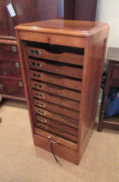 Top Quality Edwardian Period Sign Written Filing Cabinet