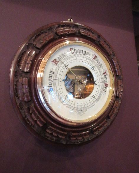 Impressive Victorian Antique 13.5" Walnut Barometer