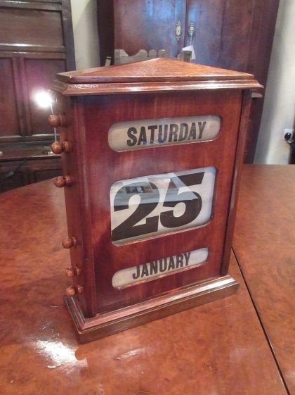 Large Late Victorian Antique Perpetual Desk Calendar