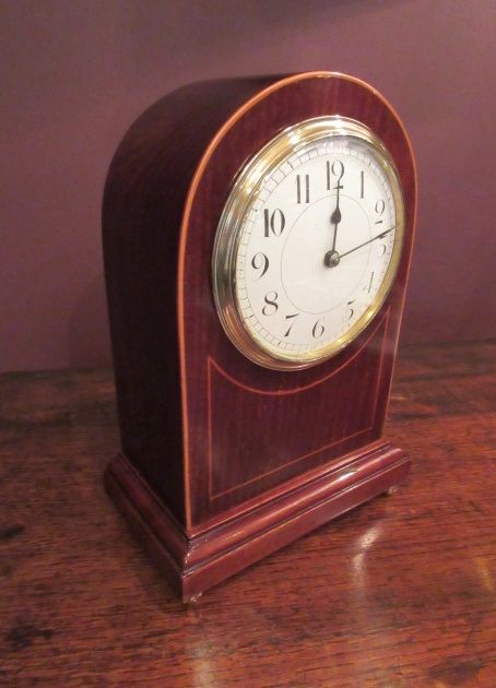 Edwardian Period Sheraton Inlaid Mantel Clock