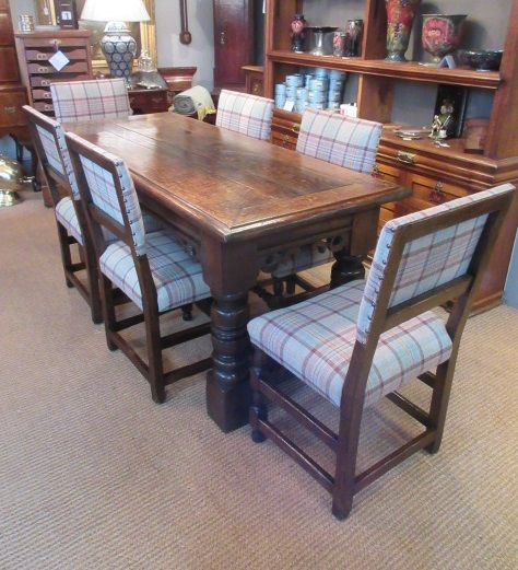 Superb Georgian Oak Refectory Table & Chairs