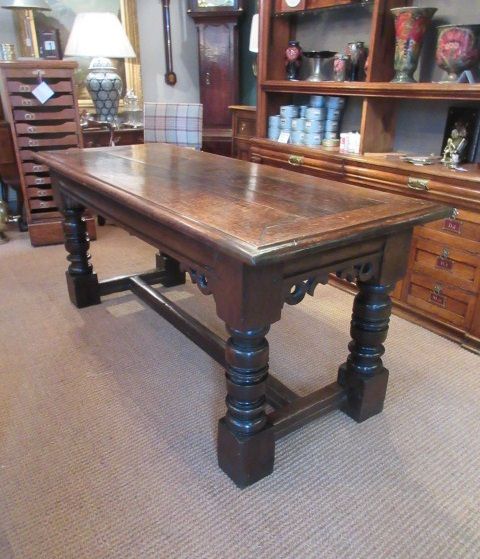 fig 1. SUPERB GEORGIAN OAK REFECTORY TABLE & CHAIRS