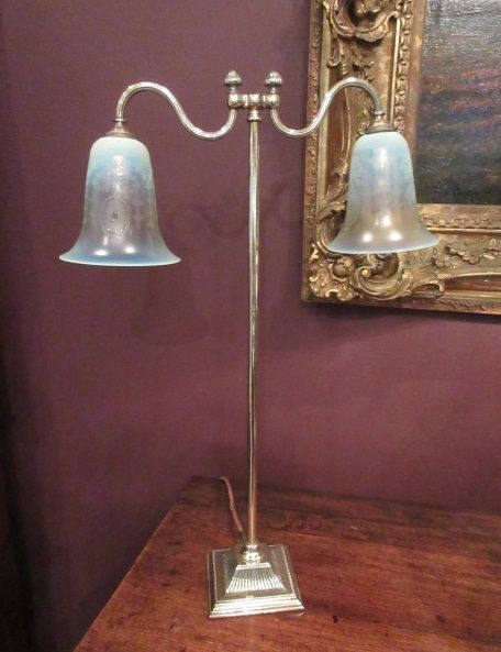 Elegant Edwardian Period Antique Twin Arm Lamp