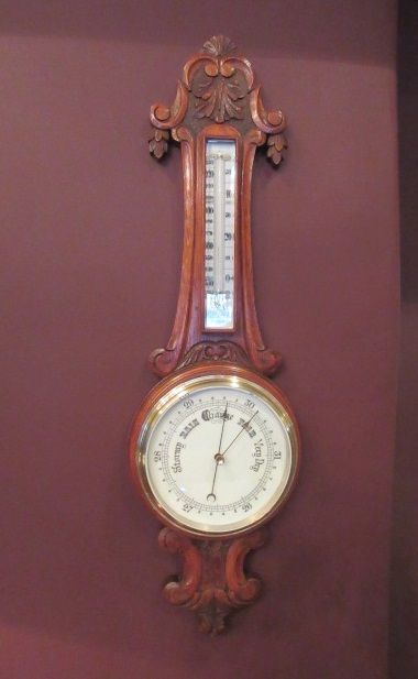 Superb Victorian Antique Oak Banjo Barometer
