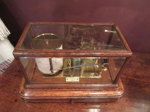 Late 19th Century Antique London Oak Cased Barograph