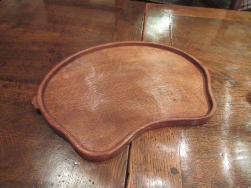 Early Mouseman Adzed Oak Kidney Shaped Tray