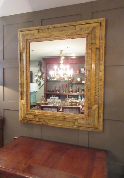 Victorian Antique Simulated Tortoiseshell Wall Mirror