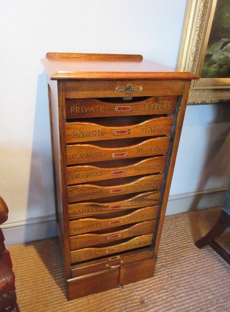 Edwardian Period Sign Written Filing Cabinet