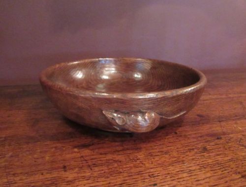 Early Mouseman Adzed Oak Large Fruit Bowl