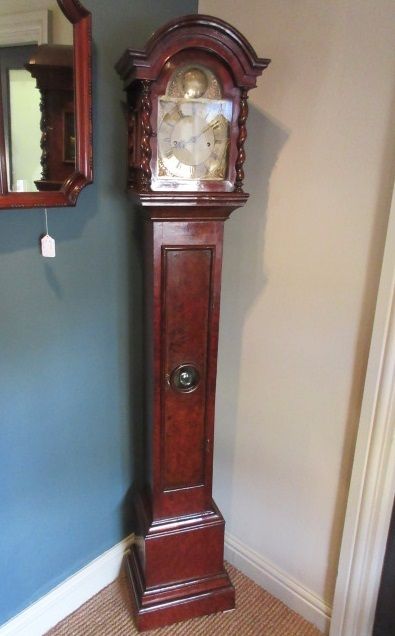 Superb 19th Century Burr Walnut Grandmother Clock