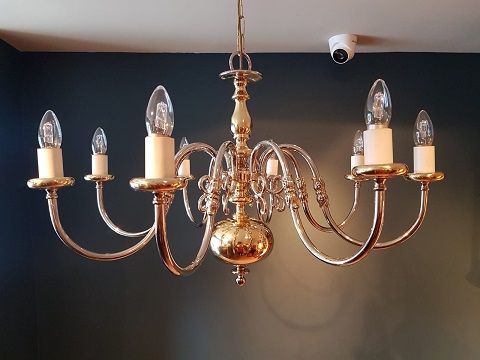 Edwardian Period Brass & Nickel Plated Chandelier