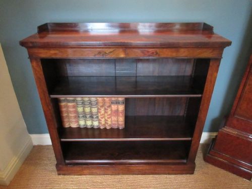 Fine Regency Rosewood Library Open Bookcase