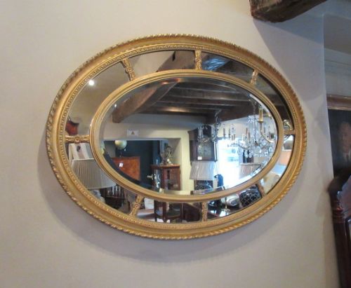 Mid Victorian Timber & Plaster Gilt Segmented Mirror