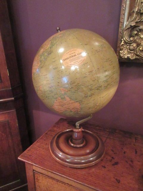 Superb 1920'S Phillip's 14" Plaster Terrestrial Globe