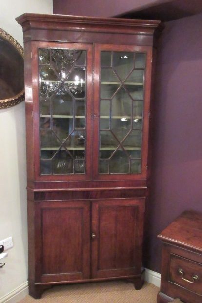 Fine George III Period Oak Double Corner Cupboard