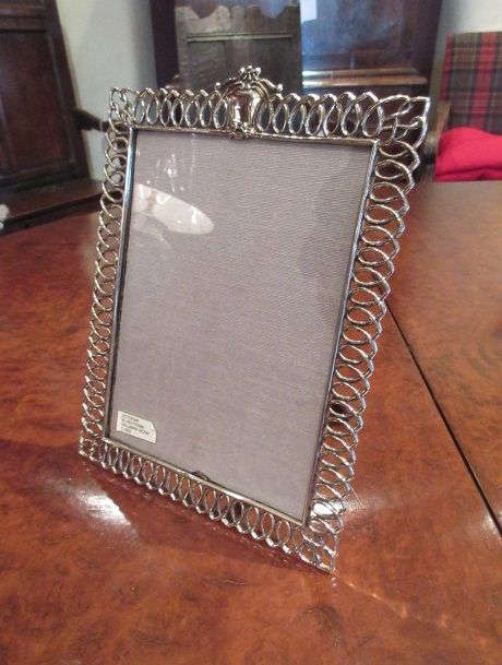 Large Victorian Antique Silver Pierced Photo Frame