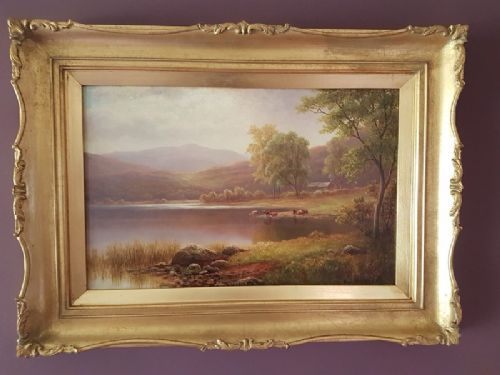 William Mellor Antique Oil Painting of Rydal Water